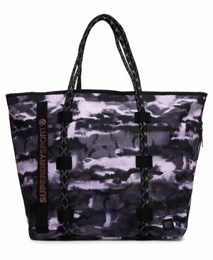 Superdry Fitness Tote Női Táska Fekete/Lila | LAMWX9834